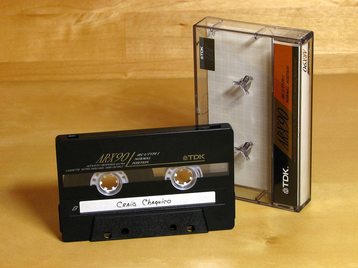 A TDK AR-X90 compact audio cassette tape, an early-1990s blank cassette.